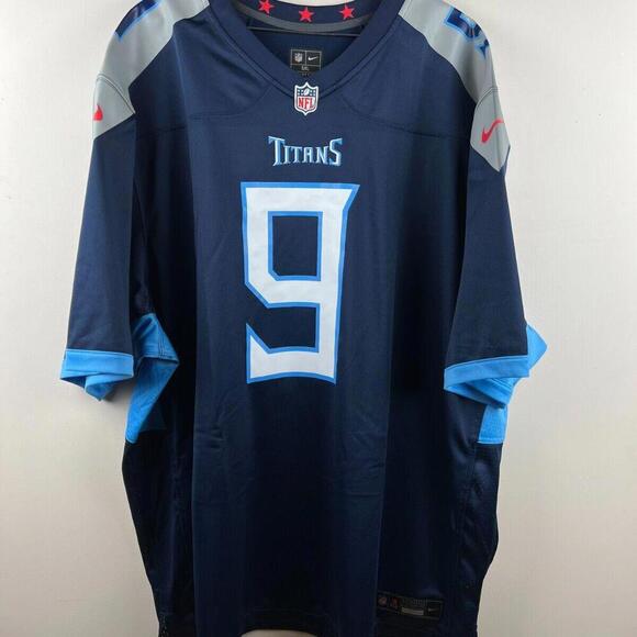 New 🔥 Nike Tennessee Titans Steve McNair #9 Jersey - Blue - Men’s 5XL - NFL - Picture 1 of 6